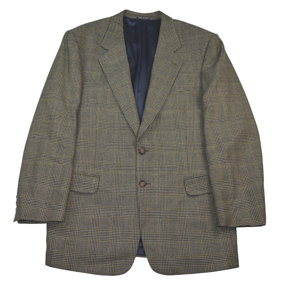Todays Man Mens Size 42L Wool Plaid Blazer Sport Coat Jacket Made‎ in Italy